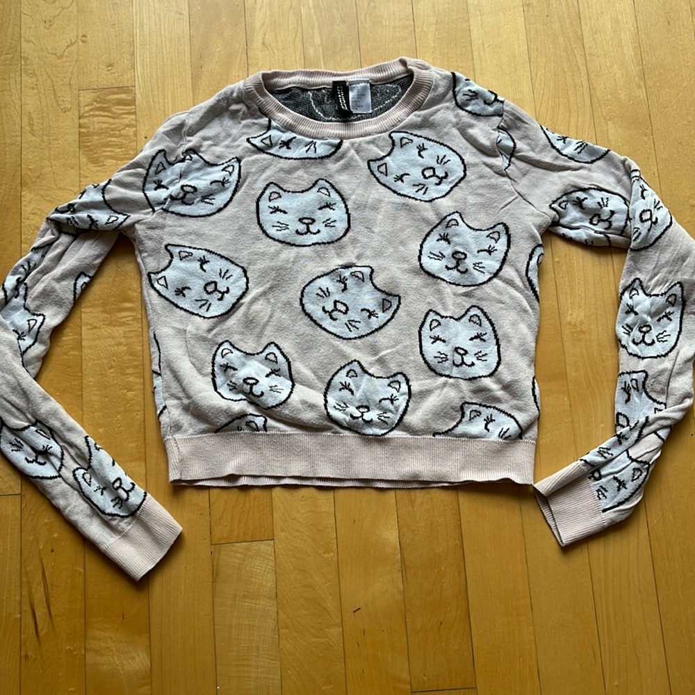 Girls Kitty Cat Sweater